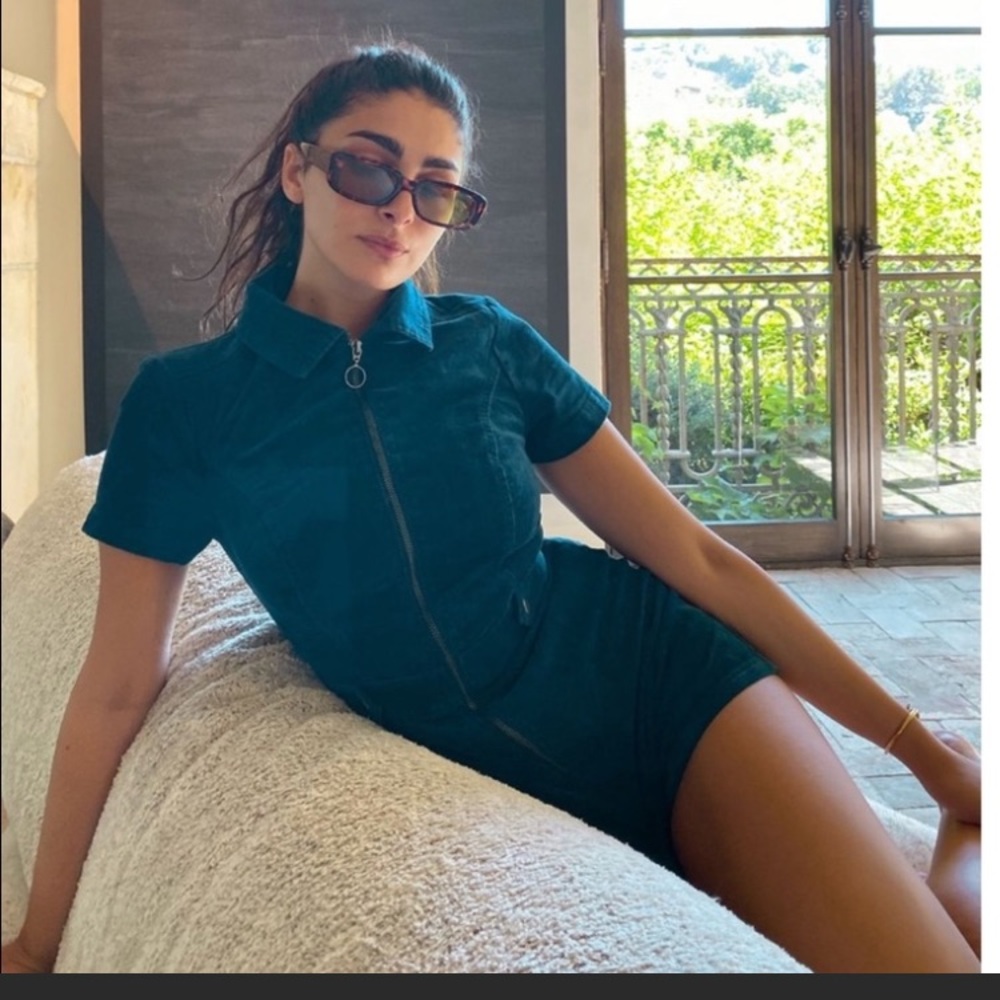 Dark teal TYSON Urban Outfitters utility romper